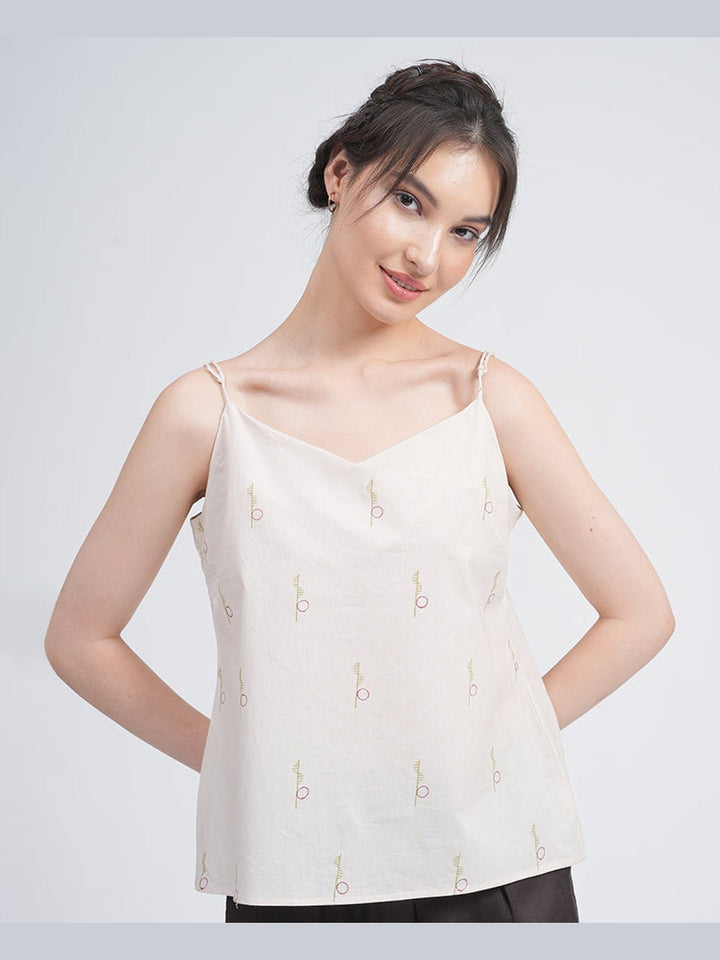 Co - ord SetOrganic Cotton Block Printed Slip Top with Trousers Co - ords SetSaltpetre