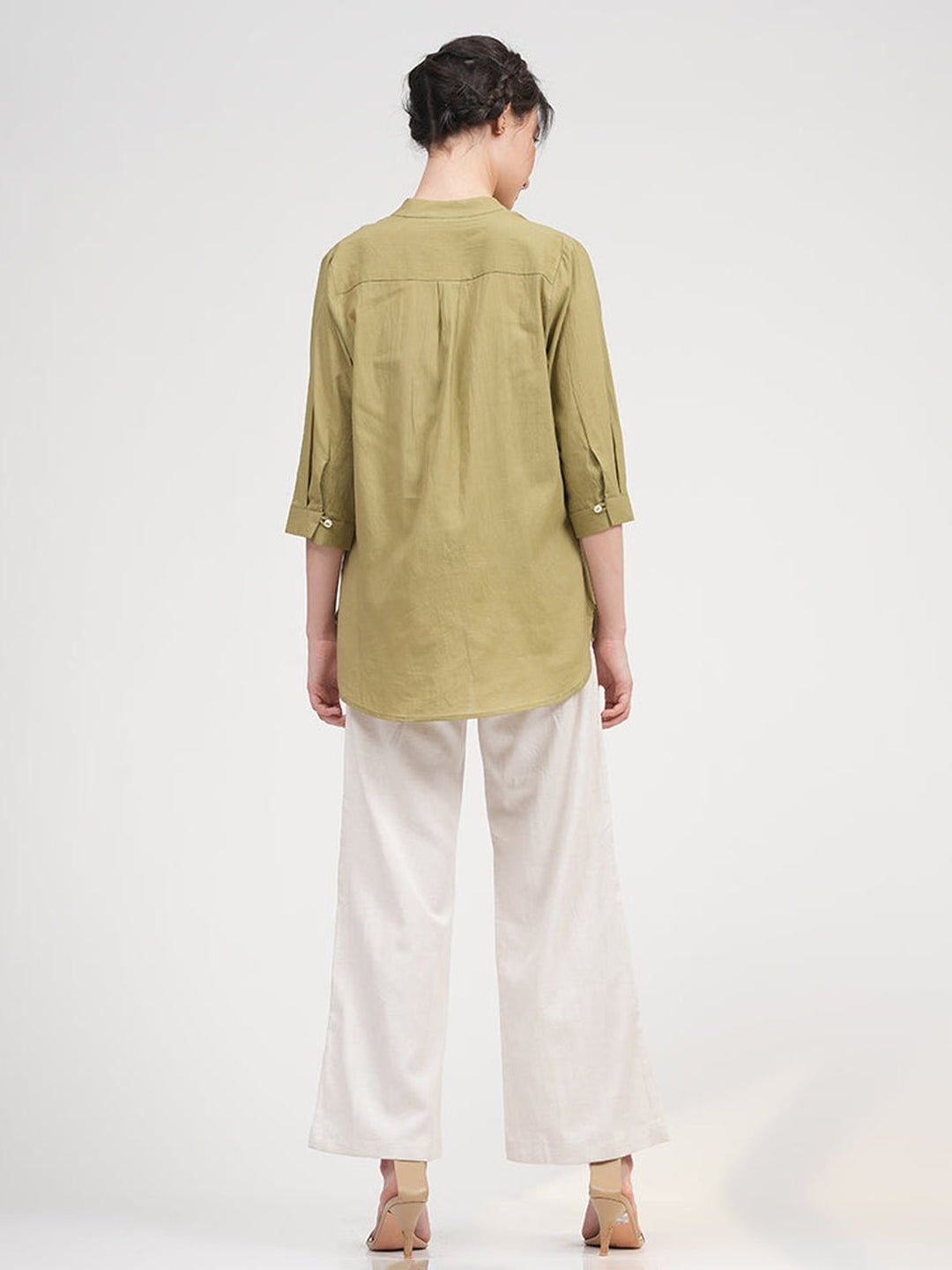 Co - ord SetOrganic Cotton Button Down Shirt with Slip Top and Tapered Trousers Co - ord SetSaltpetre