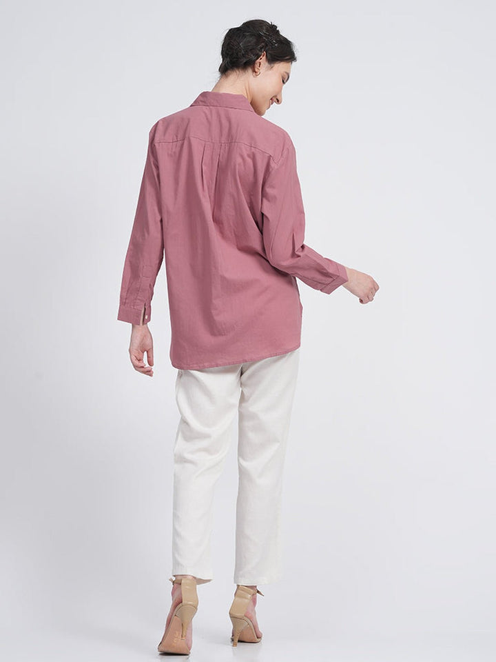 Co - ord SetOrganic Cotton Solid Jessica Shirt with Trousers Co - ord SetSaltpetre