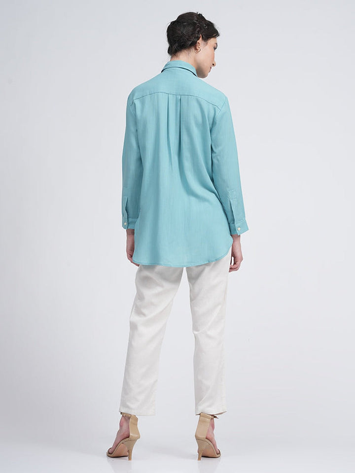 Co - ord SetOrganic Cotton Solid Jessica Shirt with Trousers Co - ord SetSaltpetre