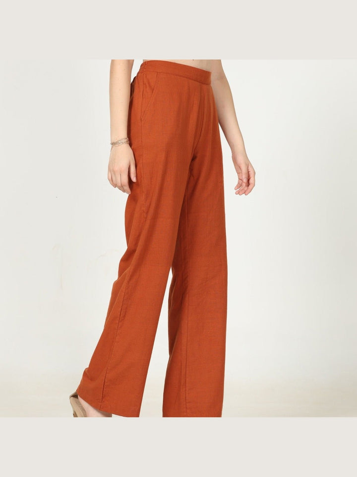 Co - ord SetOrganic Cotton Solid Long Shirt with Wide Leg Pant Co - ord SetSaltpetre