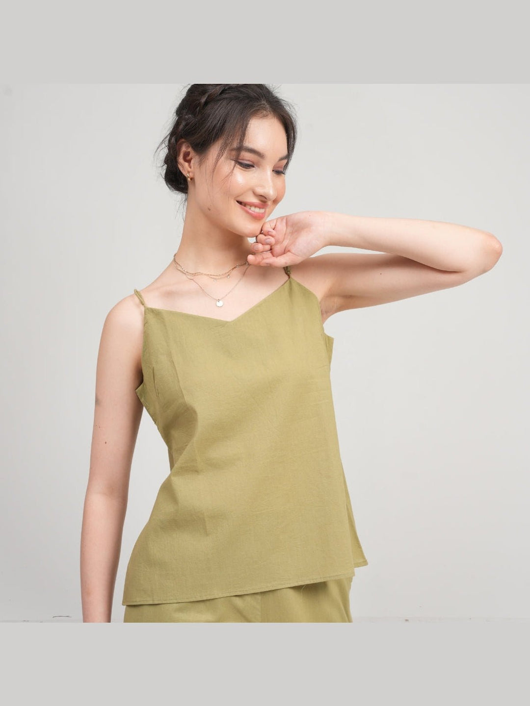 Co - ord SetOrganic Cotton Solid Slip Top with Trousers Co - ords SetSaltpetre