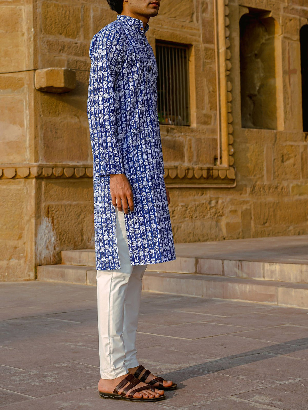 Shirts & T - shirtsPalmette Hand - Block Kurta BlueKalp