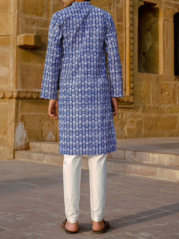 Shirts & T - shirtsPalmette Hand - Block Kurta BlueKalp