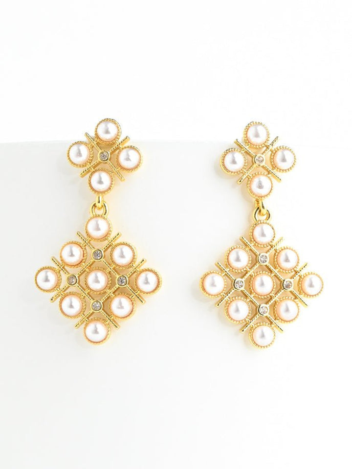 JewelryPearl and Zircon Lattice EarringsStarfish Project