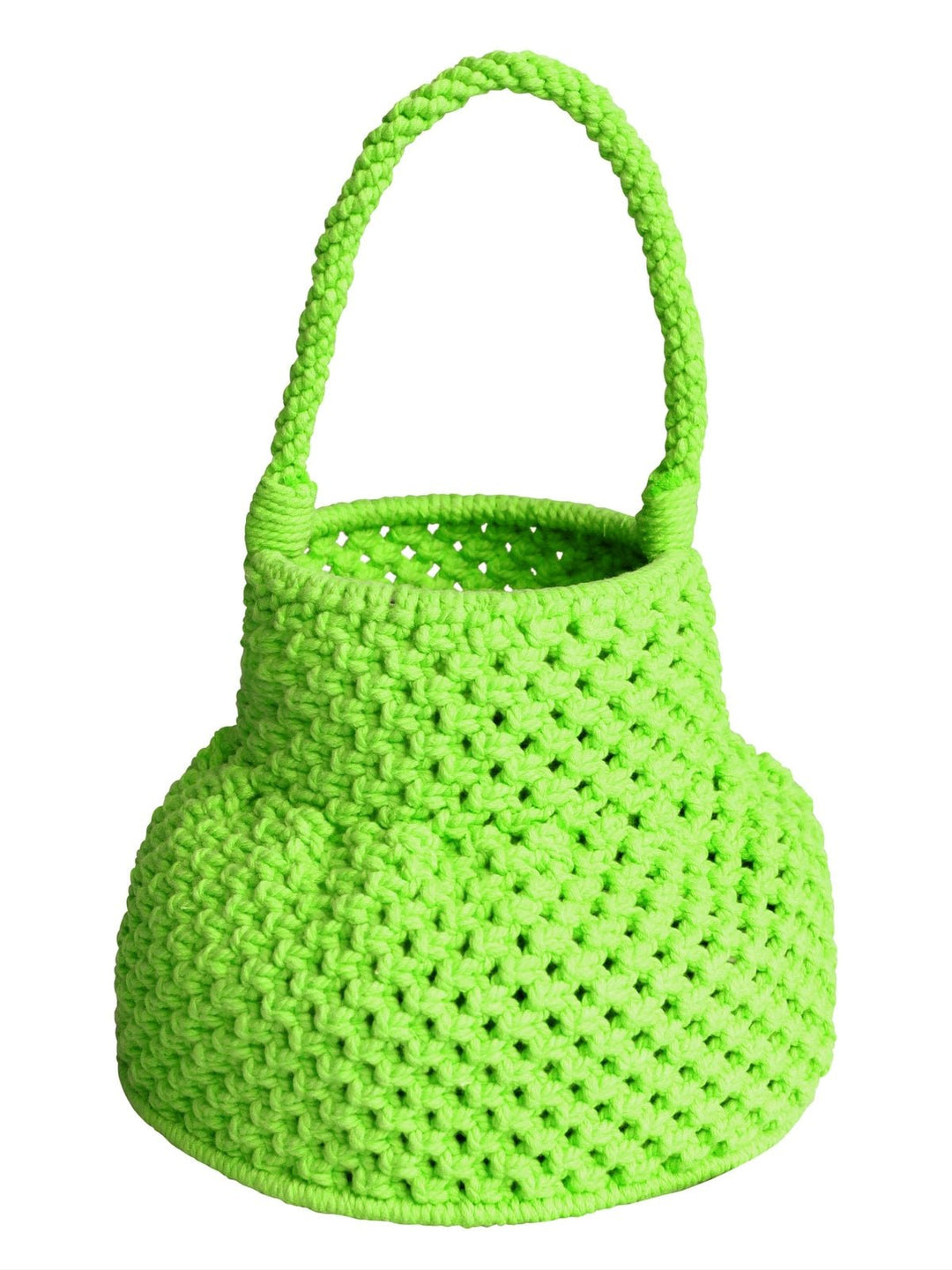 BagsPetite Naga Macrame Bucket Bag In Neon GreenBrunnaCo