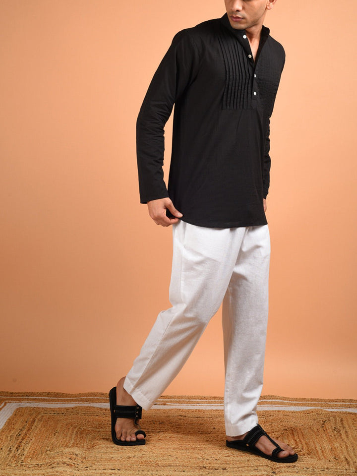 Shirts & T - shirtsPin Tuck Shirt Kurta BlackKalp