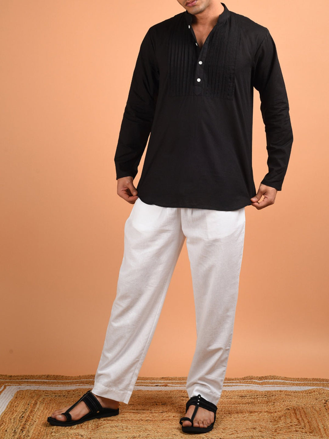 Shirts & T - shirtsPin Tuck Shirt Kurta BlackKalp