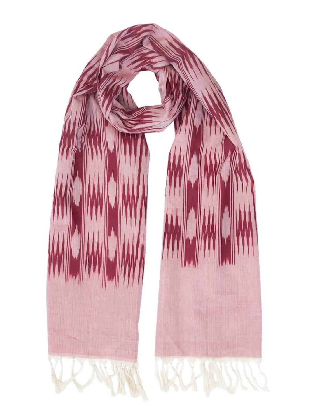 Pink & Burgundy Banded Stripes Scarf Passion Lilie