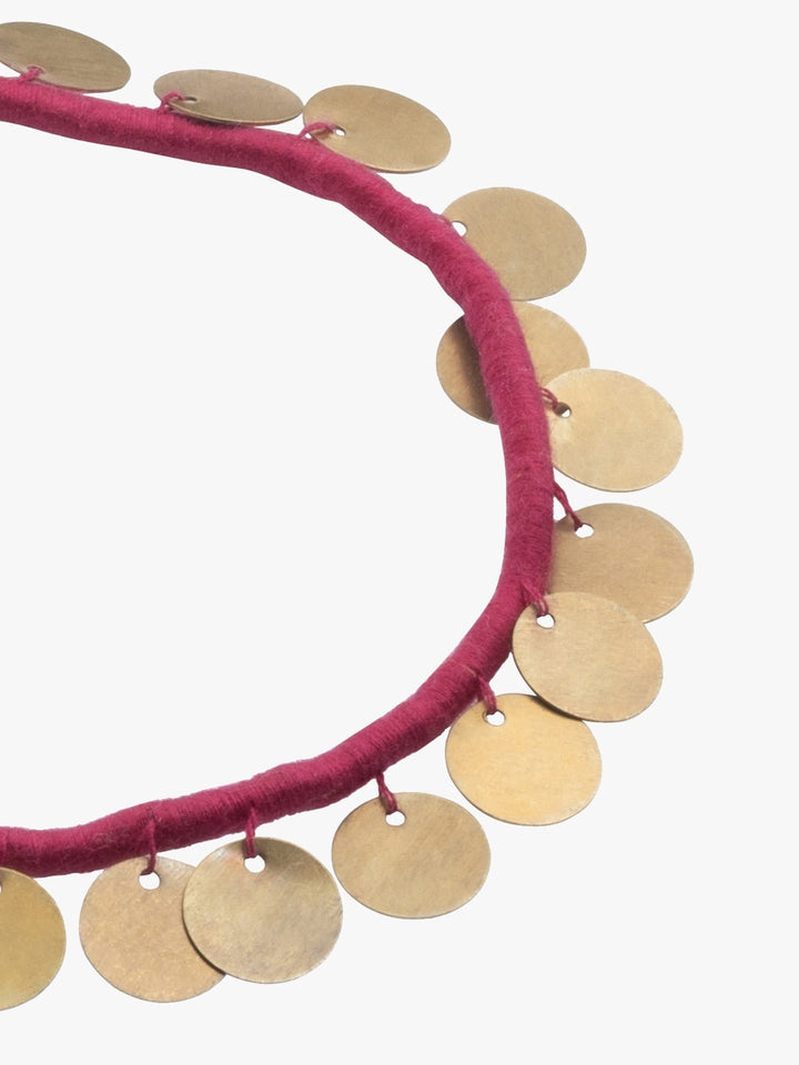 AnkletPink Patwa Thread Anklet with Coin CharmsKaladoraFlourish Planet