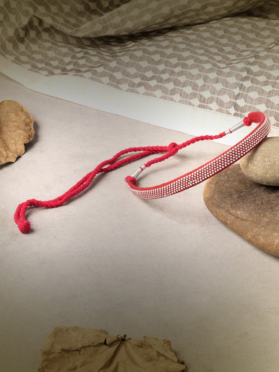 NecklacePink Patwa Thread Choker with Metallic DetailingKaladoraFlourish Planet