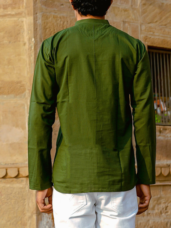 Shirts & T - shirtsPintuck Short Kurta Forest GreenKalp