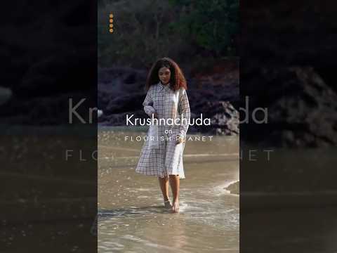 White Blue Ombre Hand Embroidered Dress