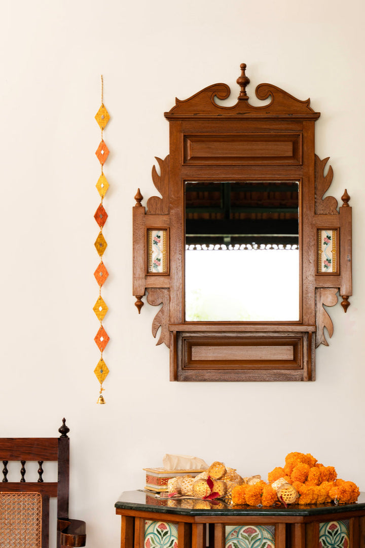 Home DecorRang Handcrafted Bamboo Door / Wall Hanging - set of 2 (Orange)GreenkraftFlourish Planet