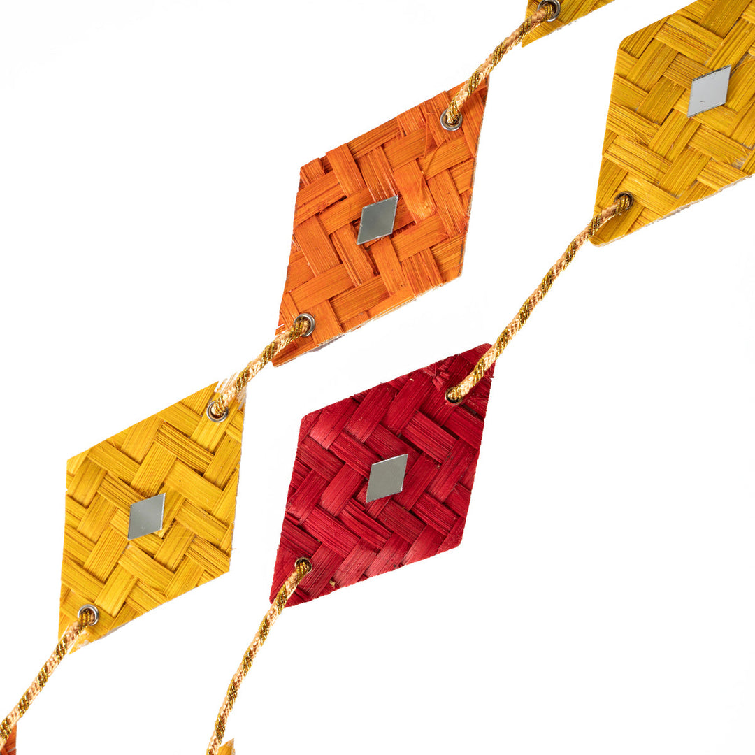 Home DecorRang Handcrafted Bamboo Door / Wall Hanging - set of 2 (Orange)GreenkraftFlourish Planet