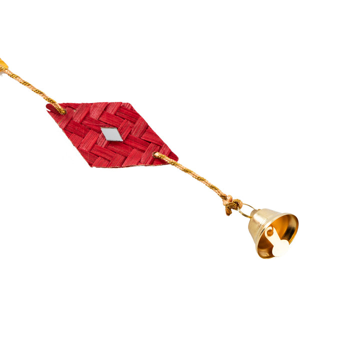 Home DecorRang Handcrafted Bamboo Door / Wall Hanging - set of 2 (Red)GreenkraftFlourish Planet