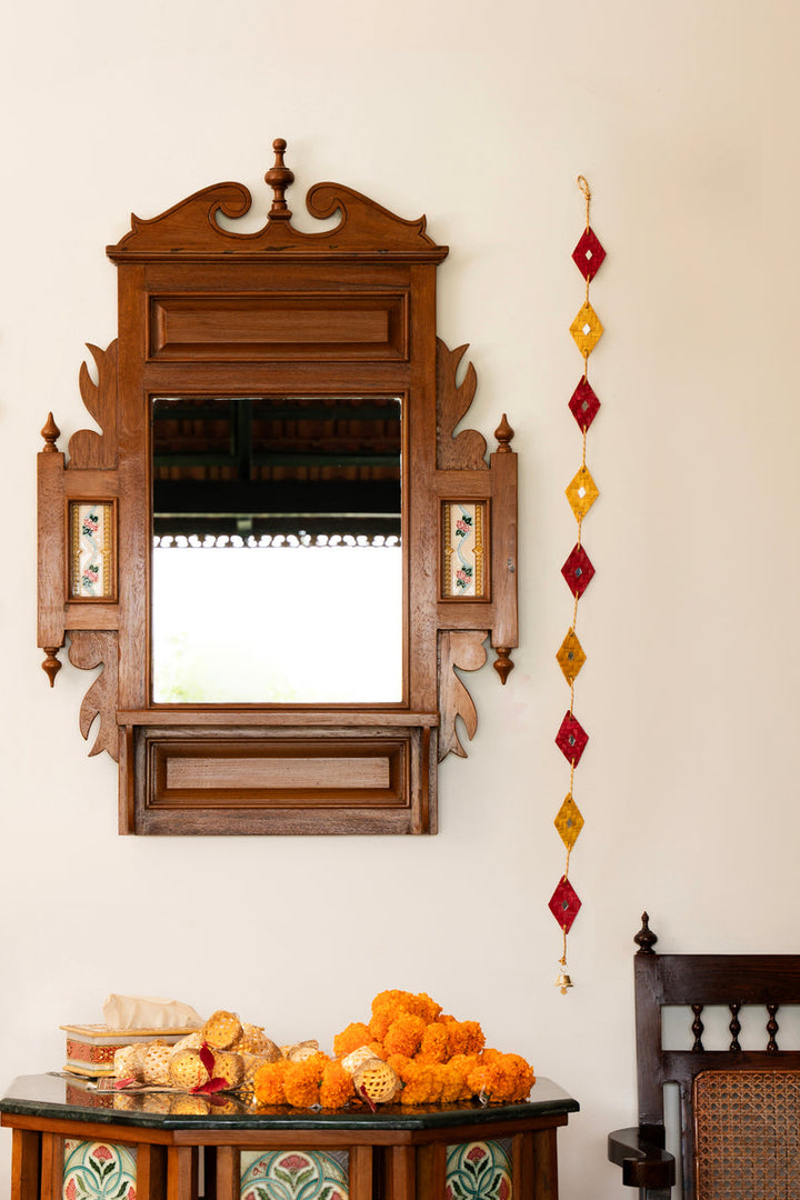 Home DecorRang Handcrafted Bamboo Door / Wall Hanging - set of 2 (Red)GreenkraftFlourish Planet