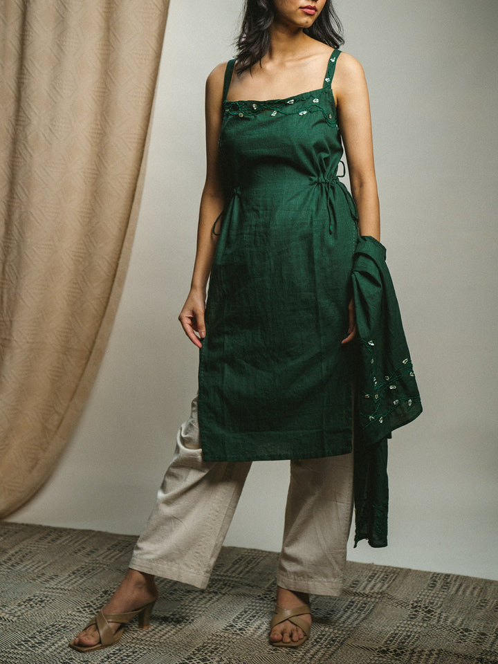 TopsRewind Side Slit Tunic GreenLafaaniFlourish Planet