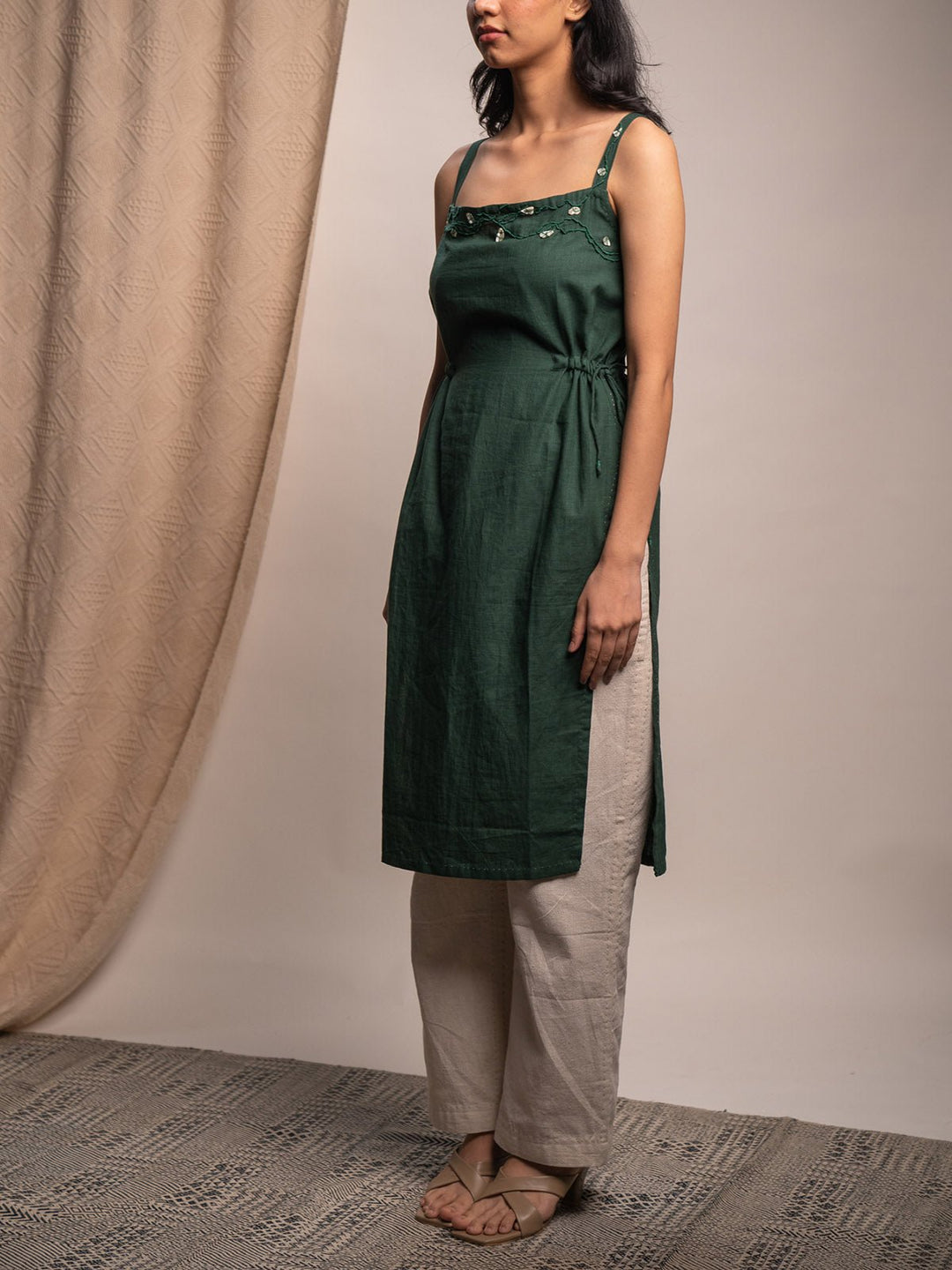 TopsRewind Side Slit Tunic GreenLafaaniFlourish Planet
