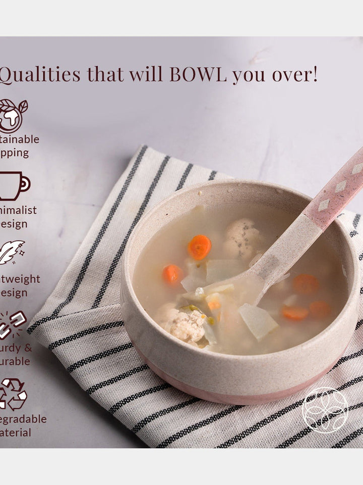Table & DiningRice husk And Bamboo Fiber Soup Bowls With SpoonsIrida NaturalsFlourish Planet