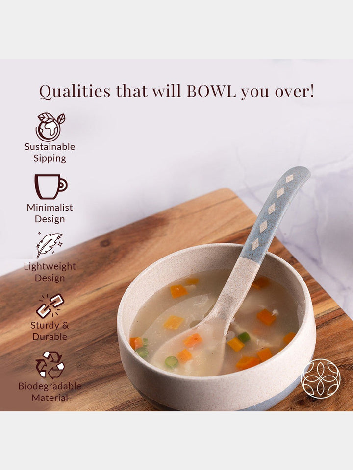 Table & DiningRice husk And Bamboo Fiber Soup Bowls With SpoonsIrida NaturalsFlourish Planet