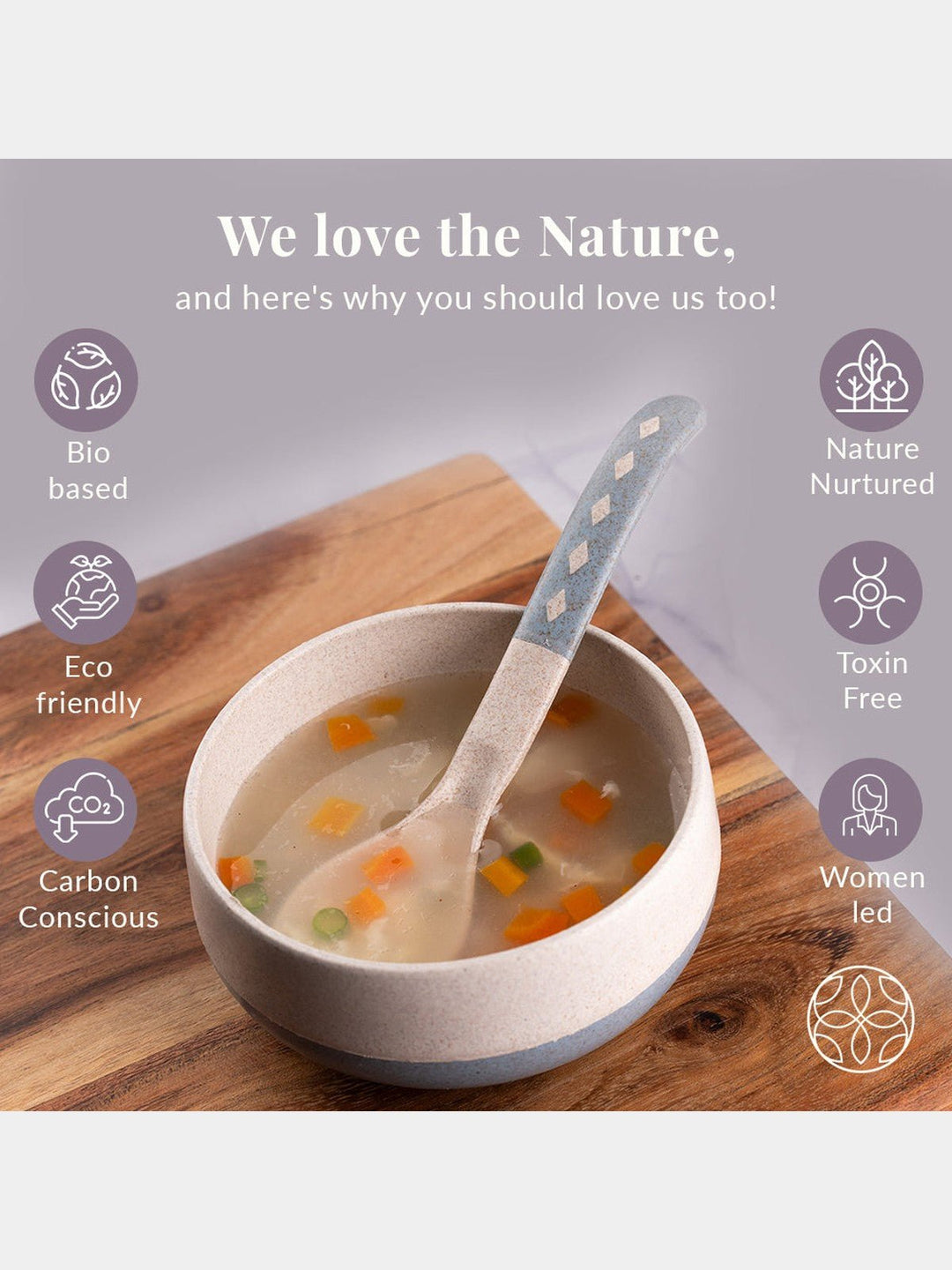 Table & DiningRice husk And Bamboo Fiber Soup Bowls With SpoonsIrida NaturalsFlourish Planet