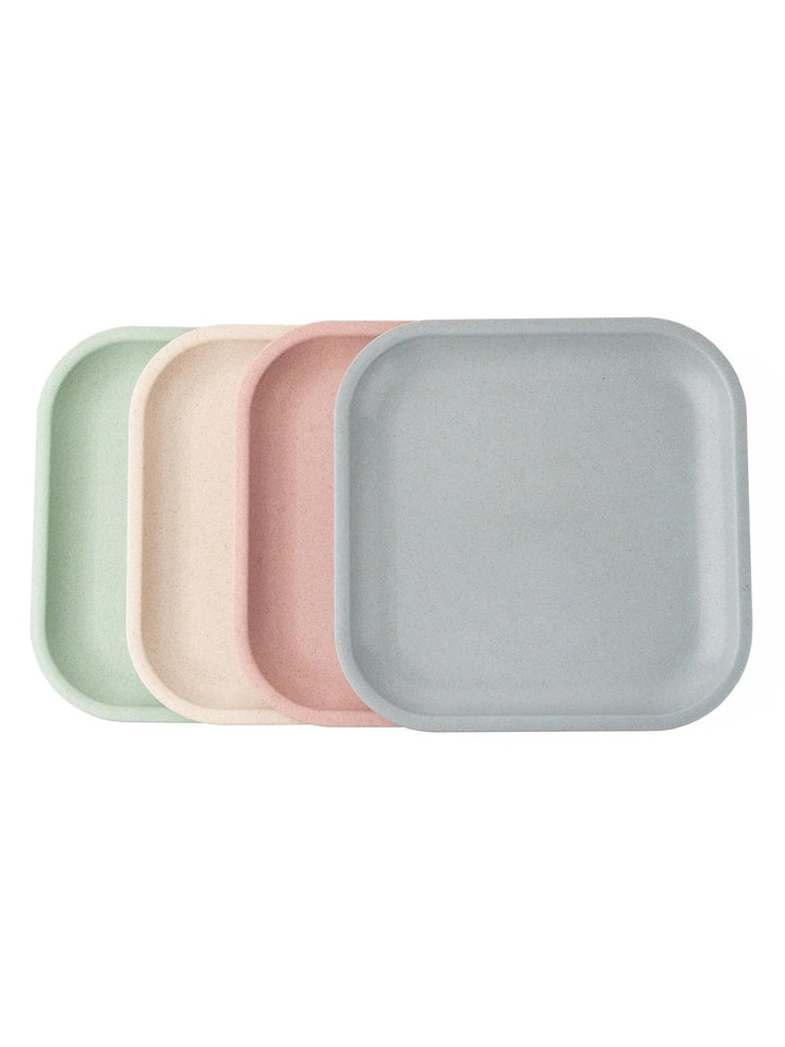 Table and DiningRice Husk Snack Plates - Set of 4Irida Naturals