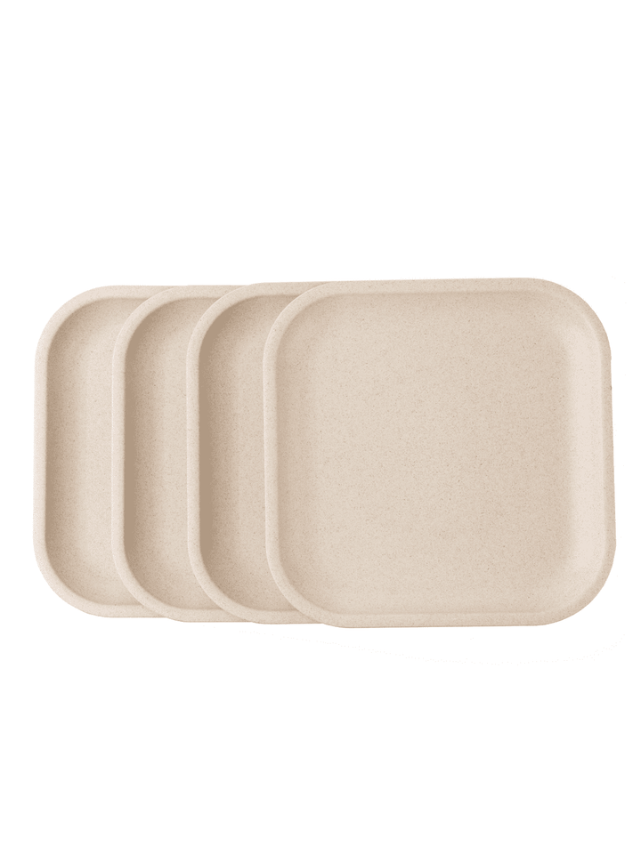 Table and DiningRice Husk Snack Plates - Set of 4Irida Naturals