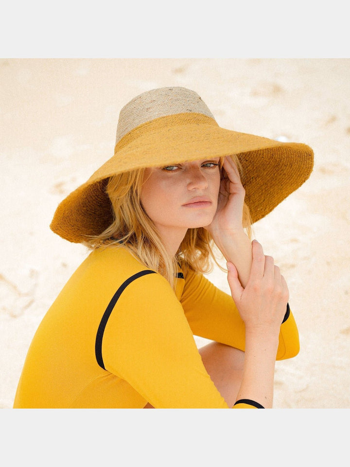 Personal AccessoriesRIRI DUO Jute Handwoven Straw Hat In Nude & Golden YellowBrunnaCo