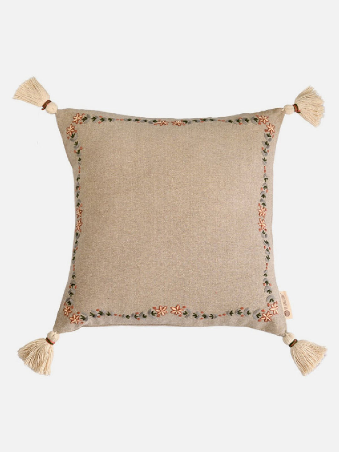 Bed and LivingRuhe Embroidered Cushion Cover BeigeThe Greige Warp