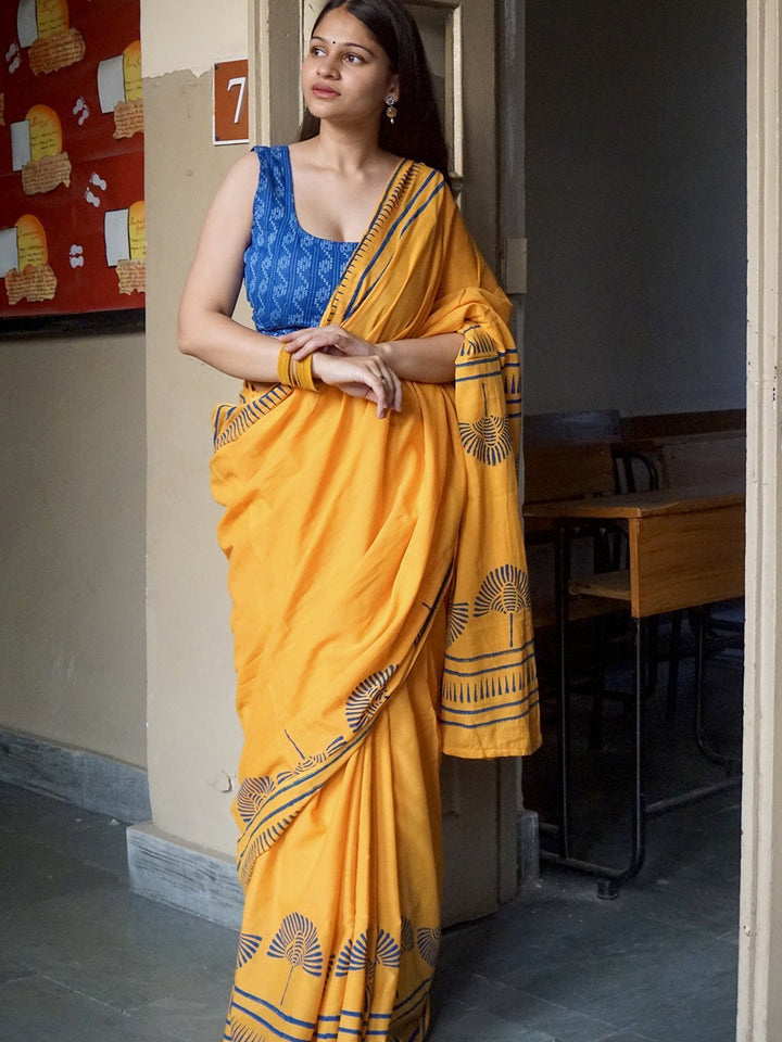 SareesSarson Ki Khusboo Mustard Mul Cotton SareePolki by Bhagwati SareesFlourish Planet