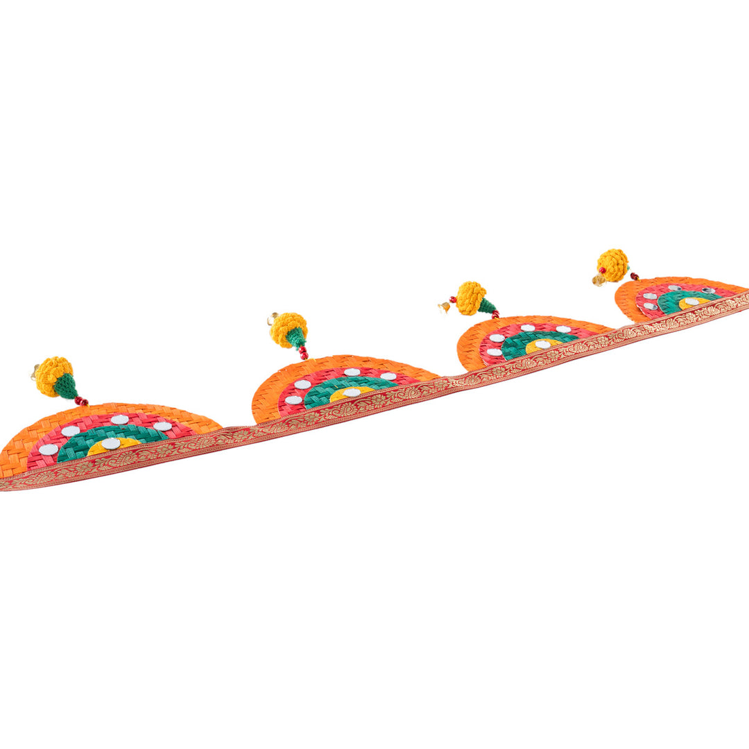 Home DecorSatrangi Marigold Handcrafted Bamboo ToranGreenkraftFlourish Planet