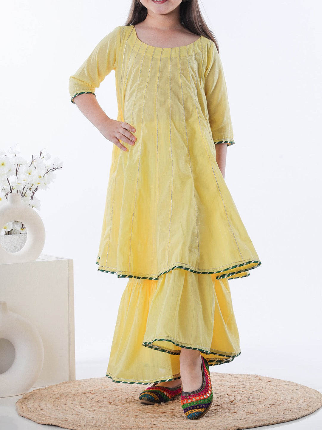 Suits & SetsShiddat Sharara Set YellowKalp