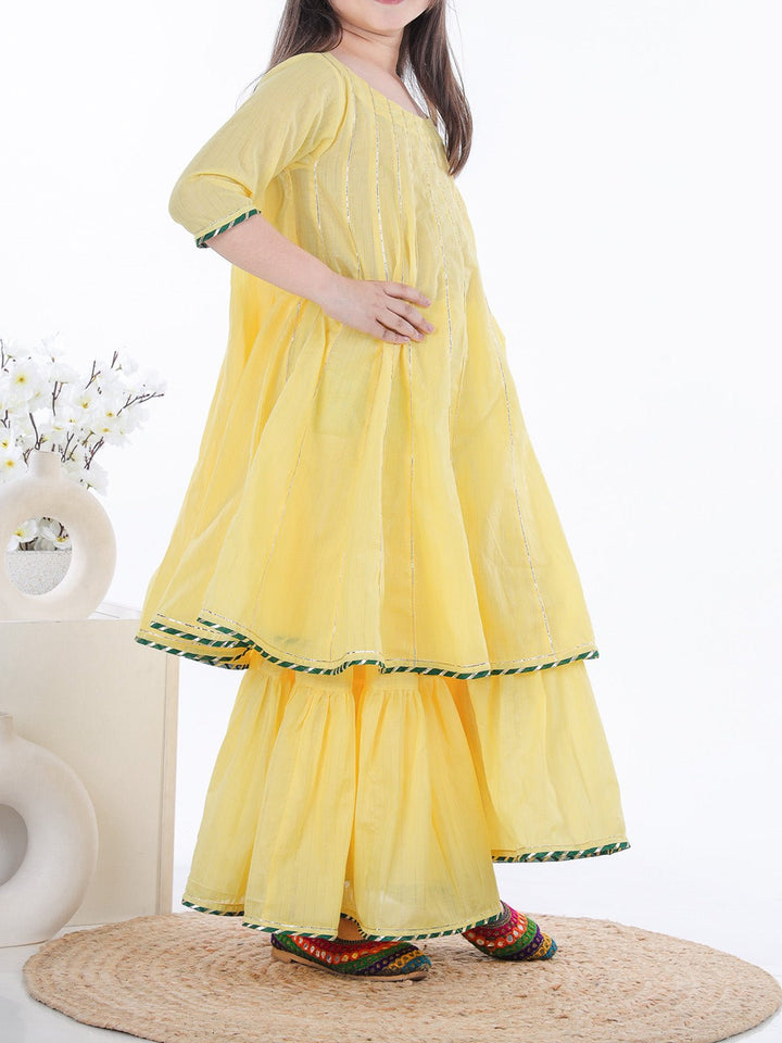 Suits & SetsShiddat Sharara Set YellowKalp