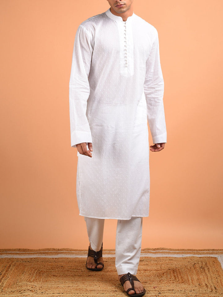 Shirts & T - shirtsShvet Button Down Men's Kurta WhiteKalp