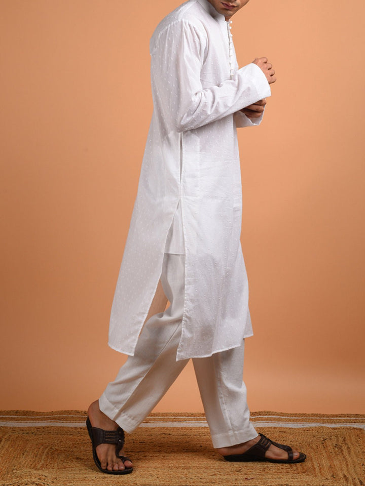 Shirts & T - shirtsShvet Button Down Men's Kurta WhiteKalp