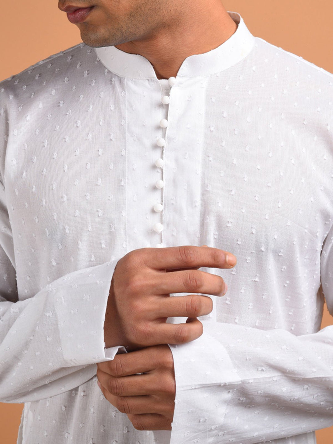 Shirts & T - shirtsShvet Button Down Men's Kurta WhiteKalp