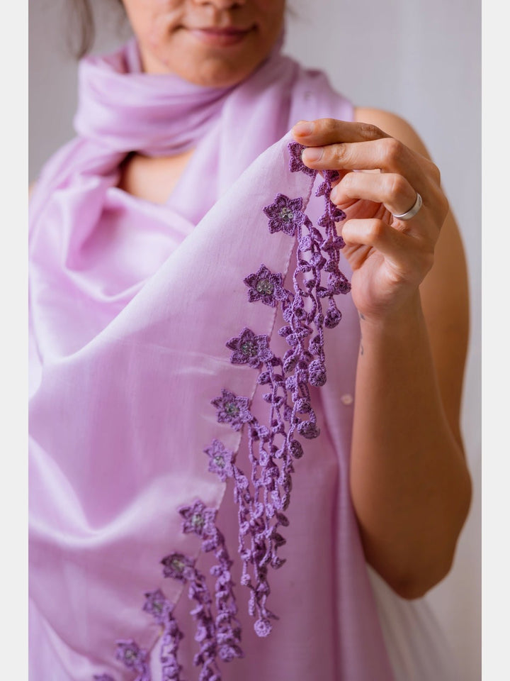 Scarves & WrapsSitara Handmade Crochet Lavender StoleSamoolamFlourish Planet