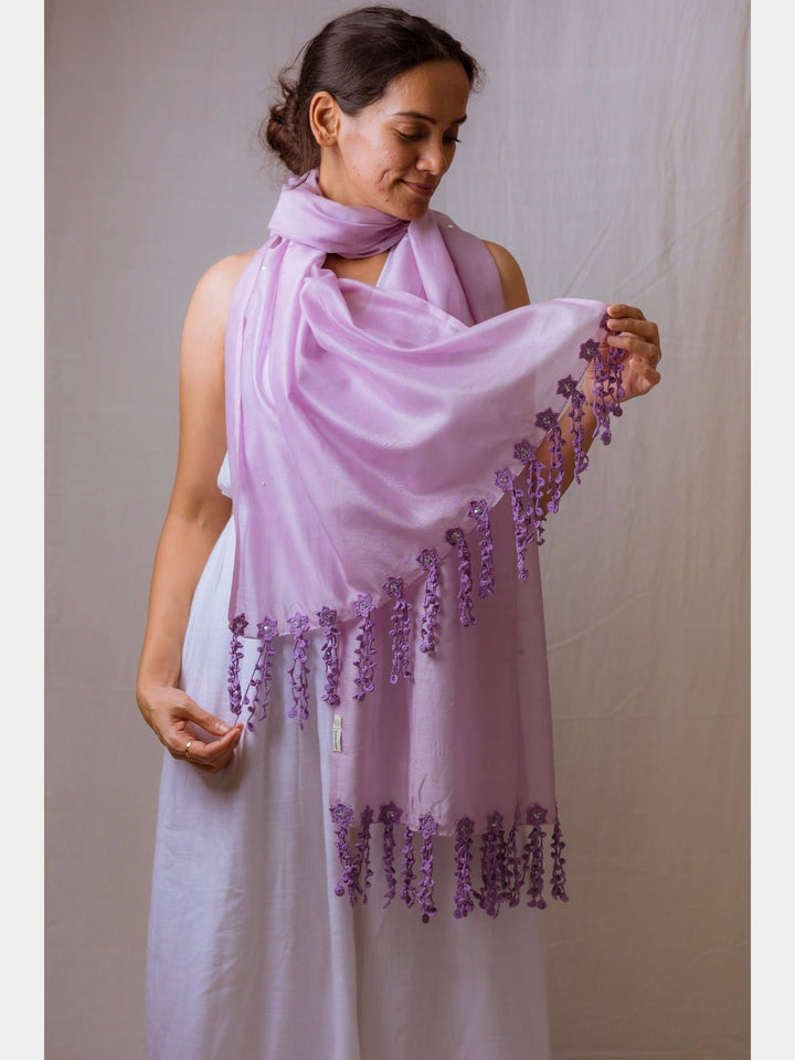 Scarves & WrapsSitara Handmade Crochet Lavender StoleSamoolamFlourish Planet