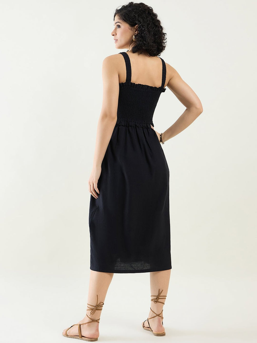 DressesSmocked Midi Dress with Ruffle DetailArras