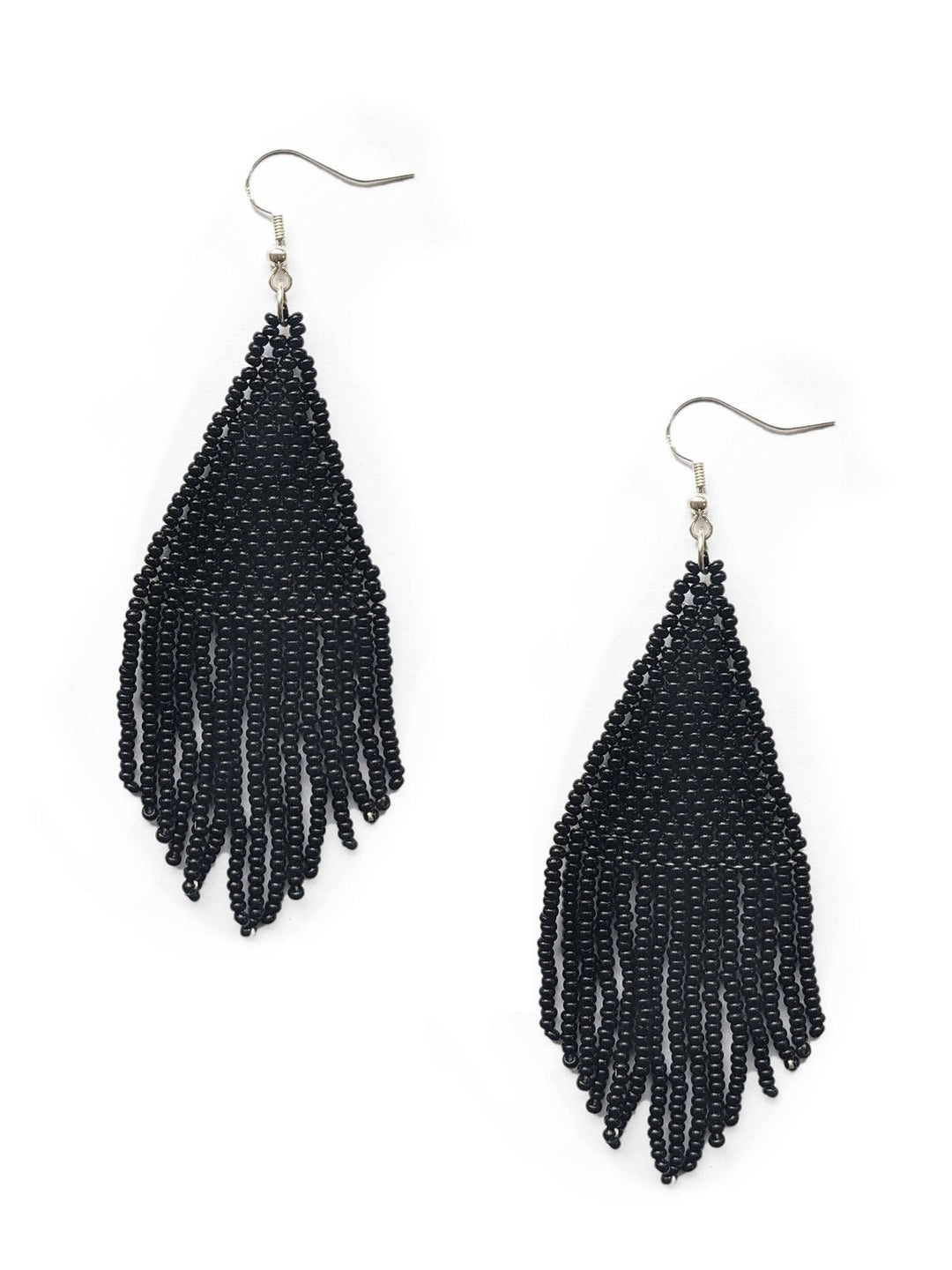 JewelrySolid Beaded Tassel Earring - BlackSwahili Coast