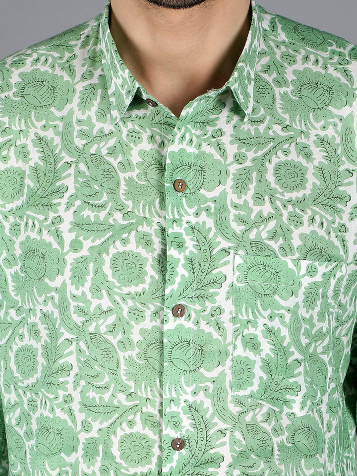 Shirts & T - shirtsSpica Handblock Shirt GreenKalp