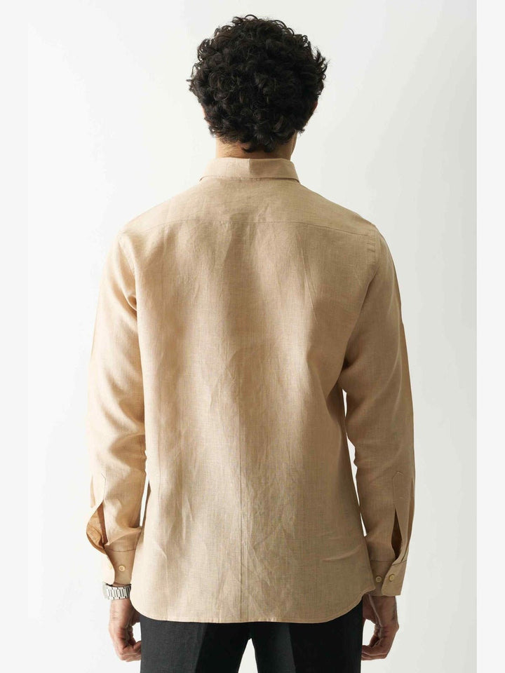 Shirts & T-shirtsSwiss Coffee - Rozzana Full Sleeve Pure Linen ShirtCultura StudioFlourish Planet