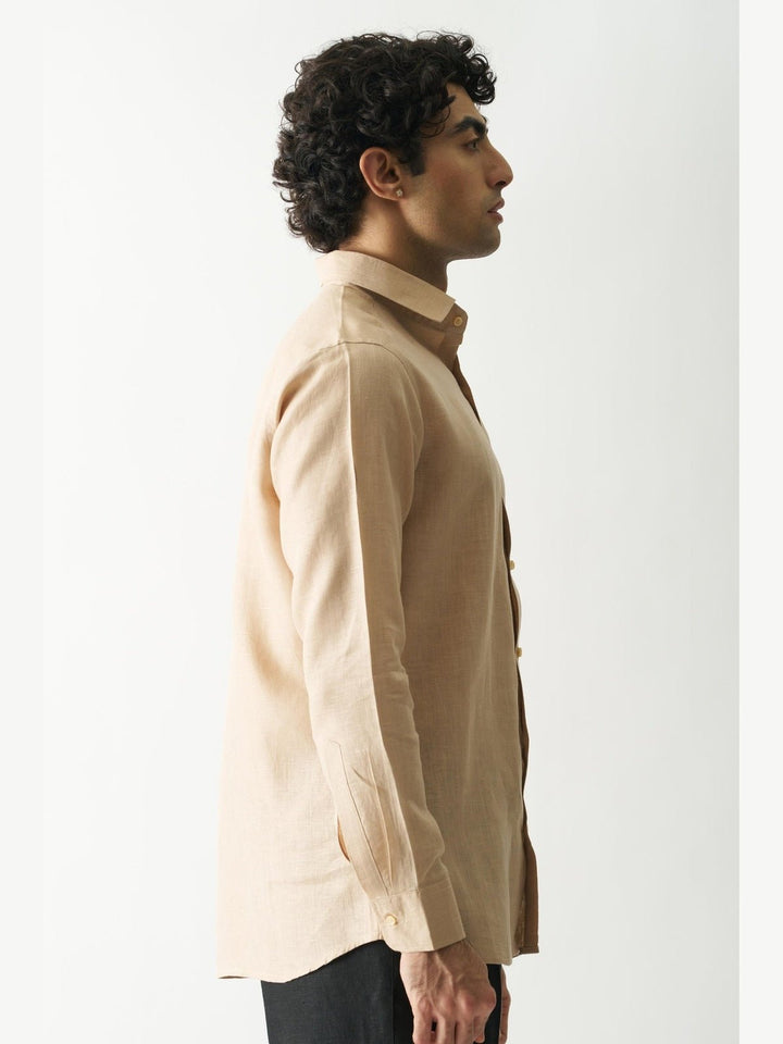 Shirts & T-shirtsSwiss Coffee - Rozzana Full Sleeve Pure Linen ShirtCultura StudioFlourish Planet