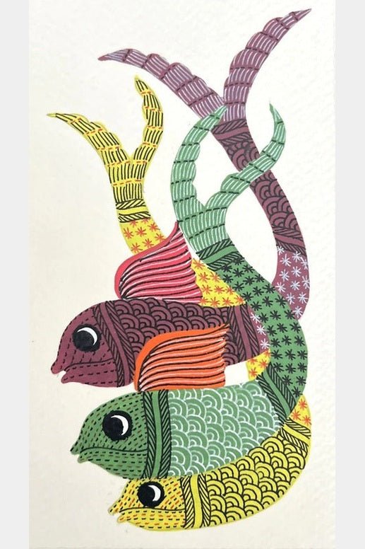 Home DecorThe Fish Reverie - Gond PaintingKailash PradhanFlourish Planet