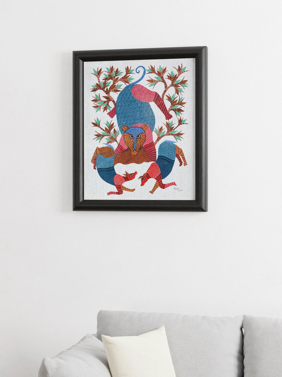 DecorThe Hunt Gond Art Painting - UnframedKailash Pradhan