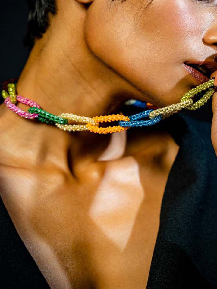NecklacesThe Multicolored Chain - Links NecklaceRishamFlourish Planet