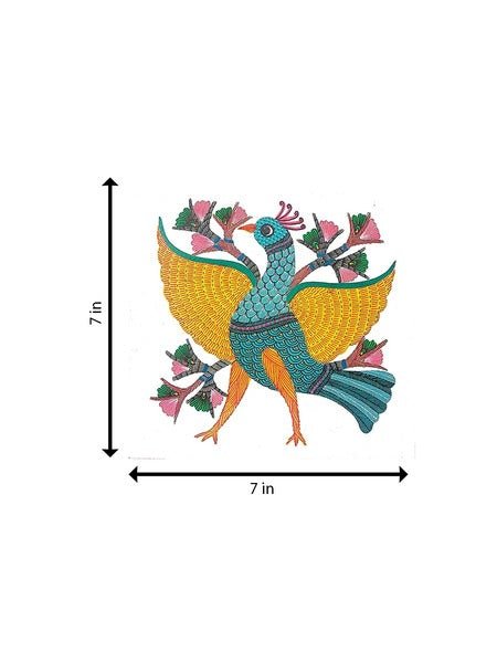 Home DecorThe Patterned Wing:Peacock - Gond PaintingKailash PradhanFlourish Planet