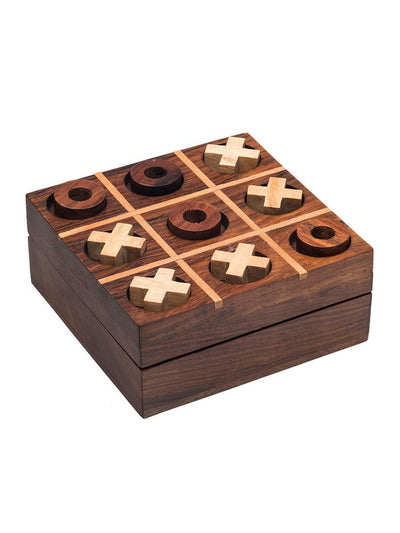 Tic Tac Toe Travel Game Set - Handcrafted Wood
