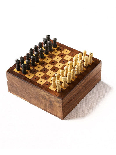 Toys and GamesTravel Chess Game - Handcrafted Wood PegsMatr Boomie